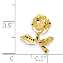 14k Satin Diamond-cut Rose Chain Slide