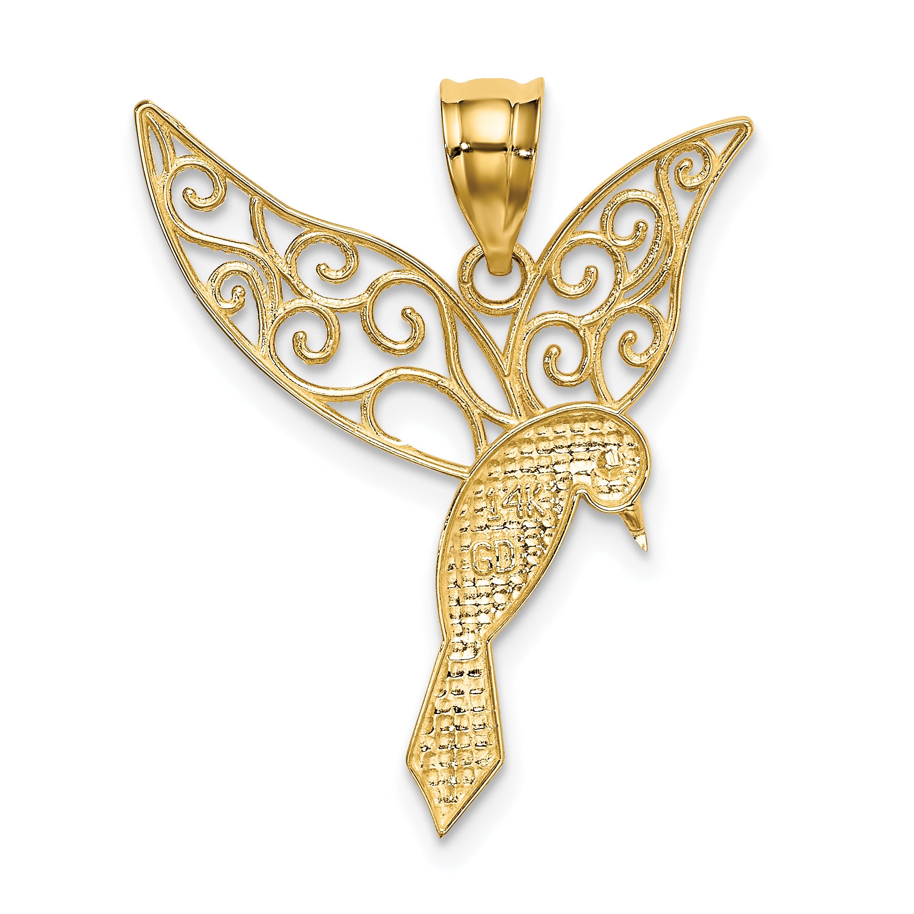 14k Polished Hummingbird Pendant