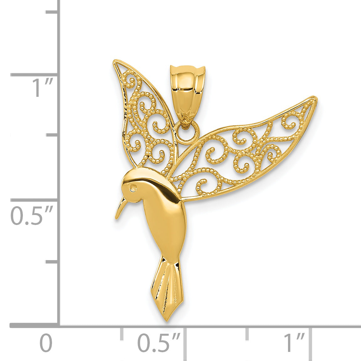 14k Polished Hummingbird Pendant