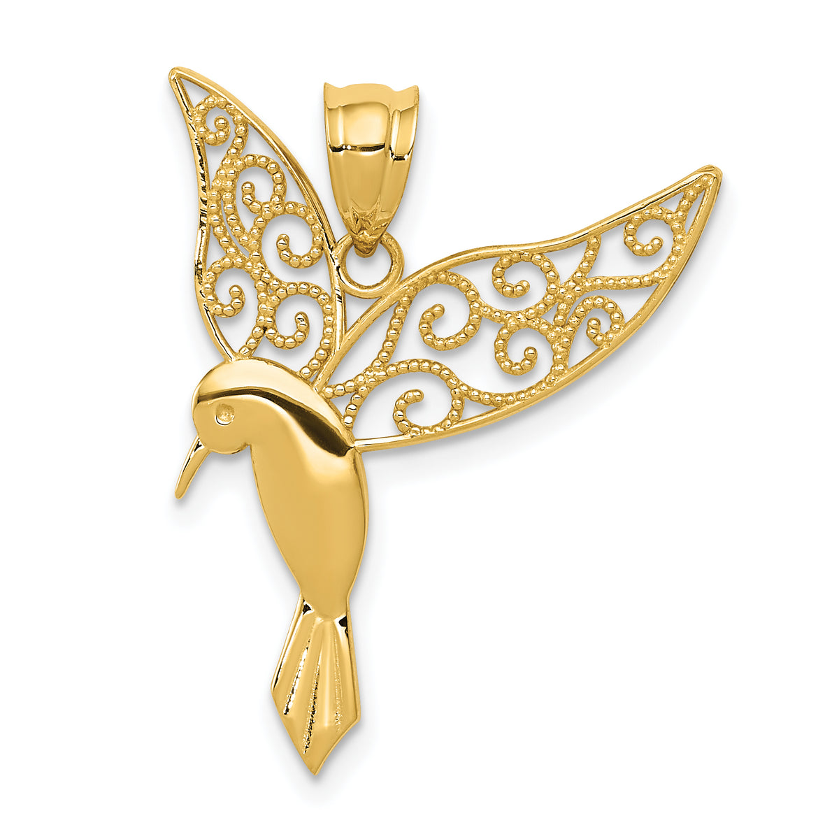 14k Polished Hummingbird Pendant