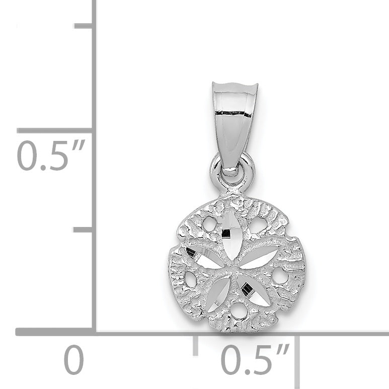 14k White Gold Sand Dollar Pendant