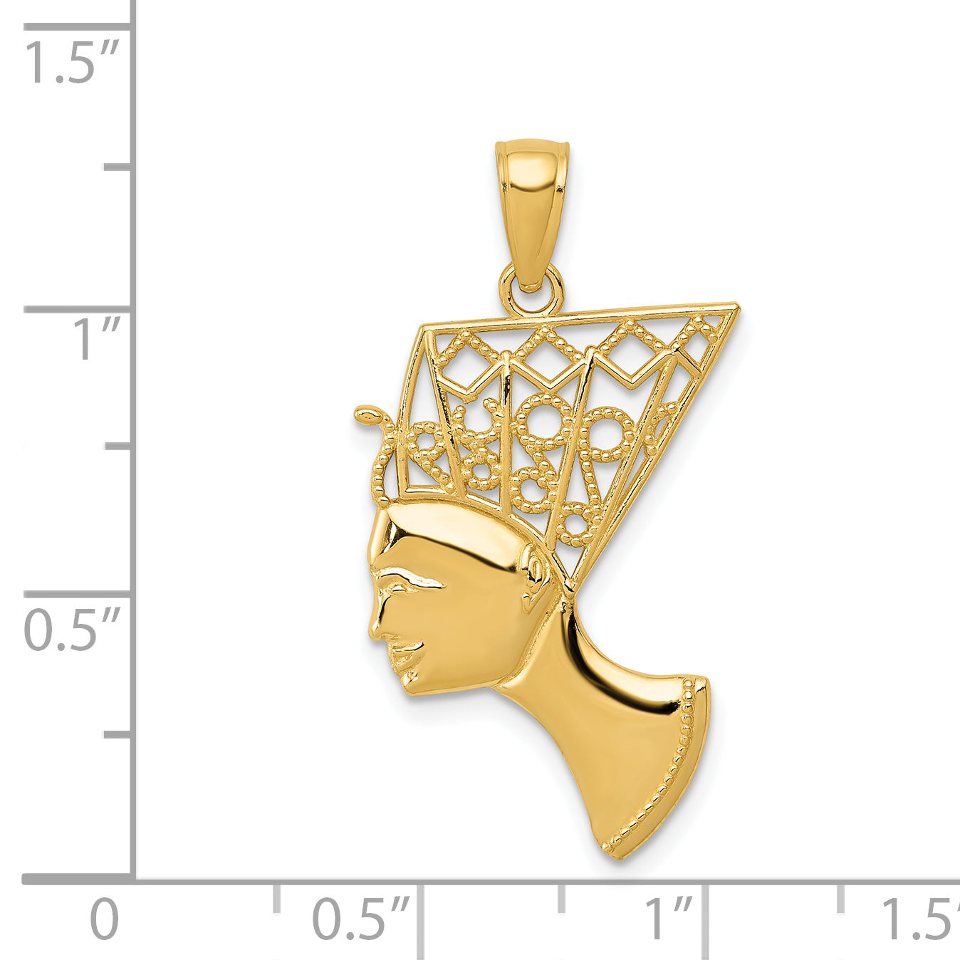 14k Nefertiti Profile Pendant