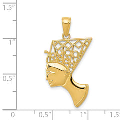 14k Nefertiti Profile Pendant