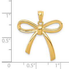 14k Gold Polished Ribbon Bow Pendant