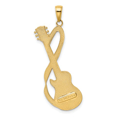 14k Large Guitar w/Strap Textured Pendant