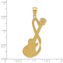 14k Large Guitar w/Strap Textured Pendant