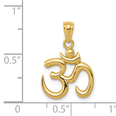 14k Gold Polished Om Symbol Pendant