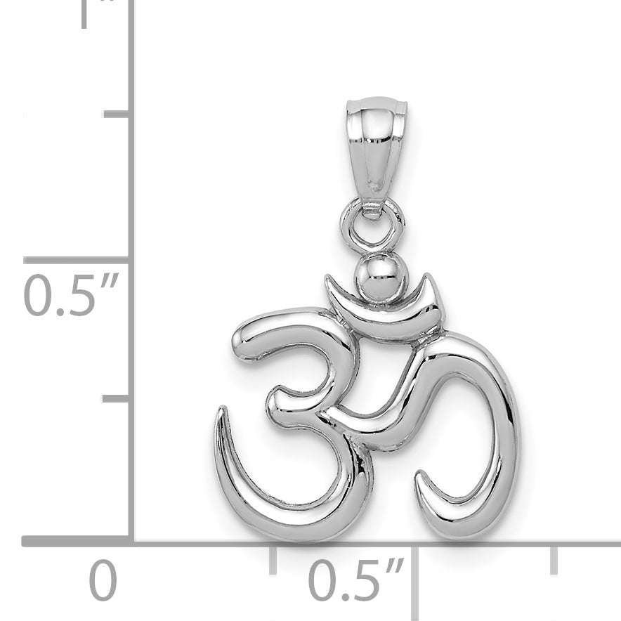 14k White Gold Polished Om Symbol Pendant