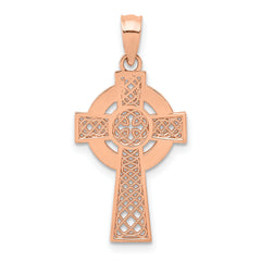 14k Rose Gold Celtic Cross Pendant