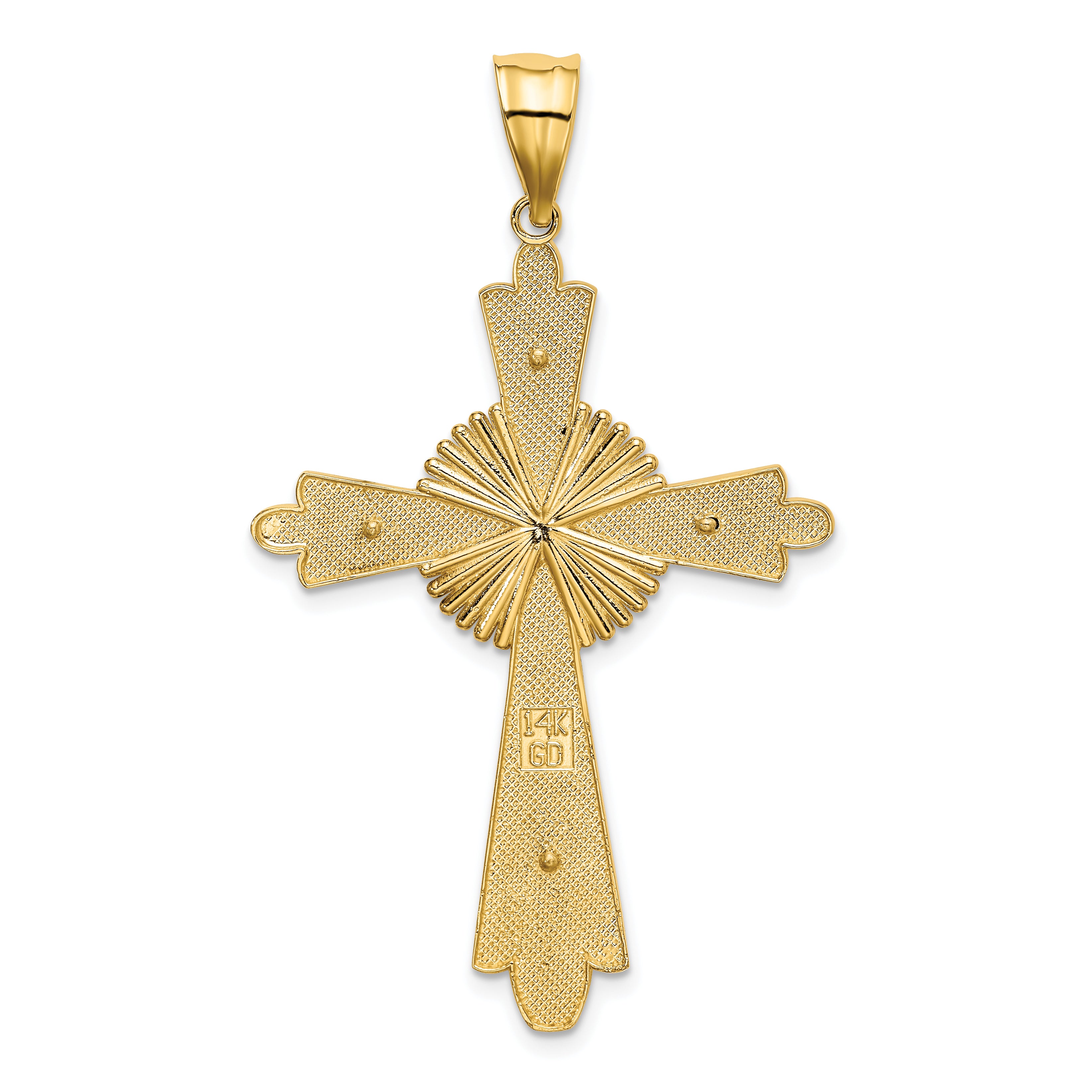 14k Two-Tone Polished Cross Pendant