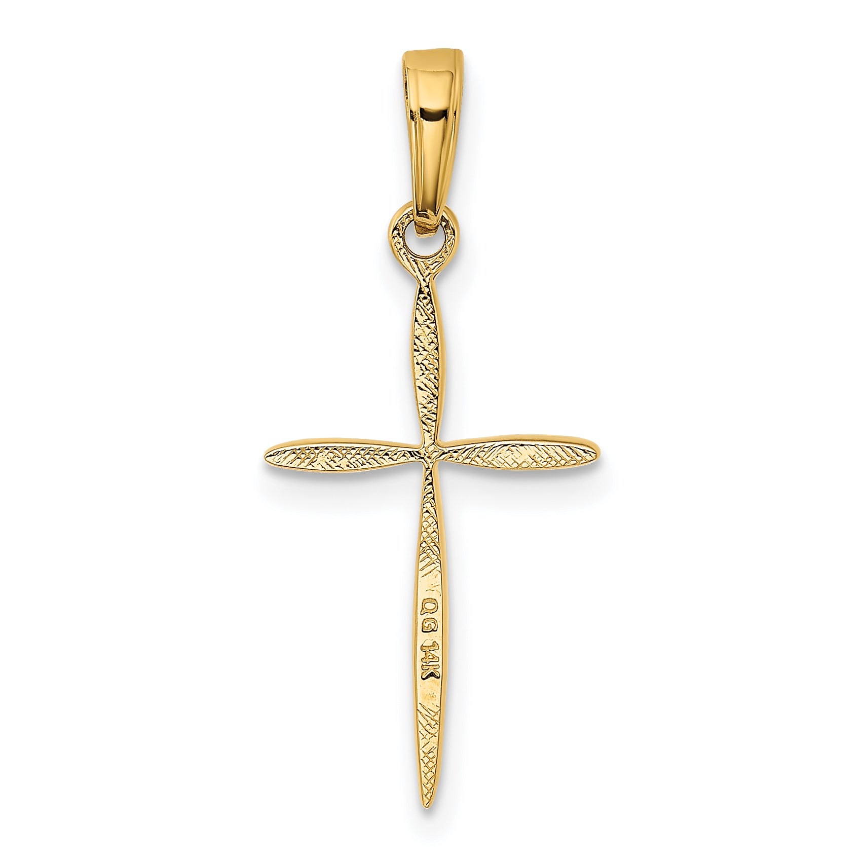 14K Polished Cross With Tapered Ends Pendant