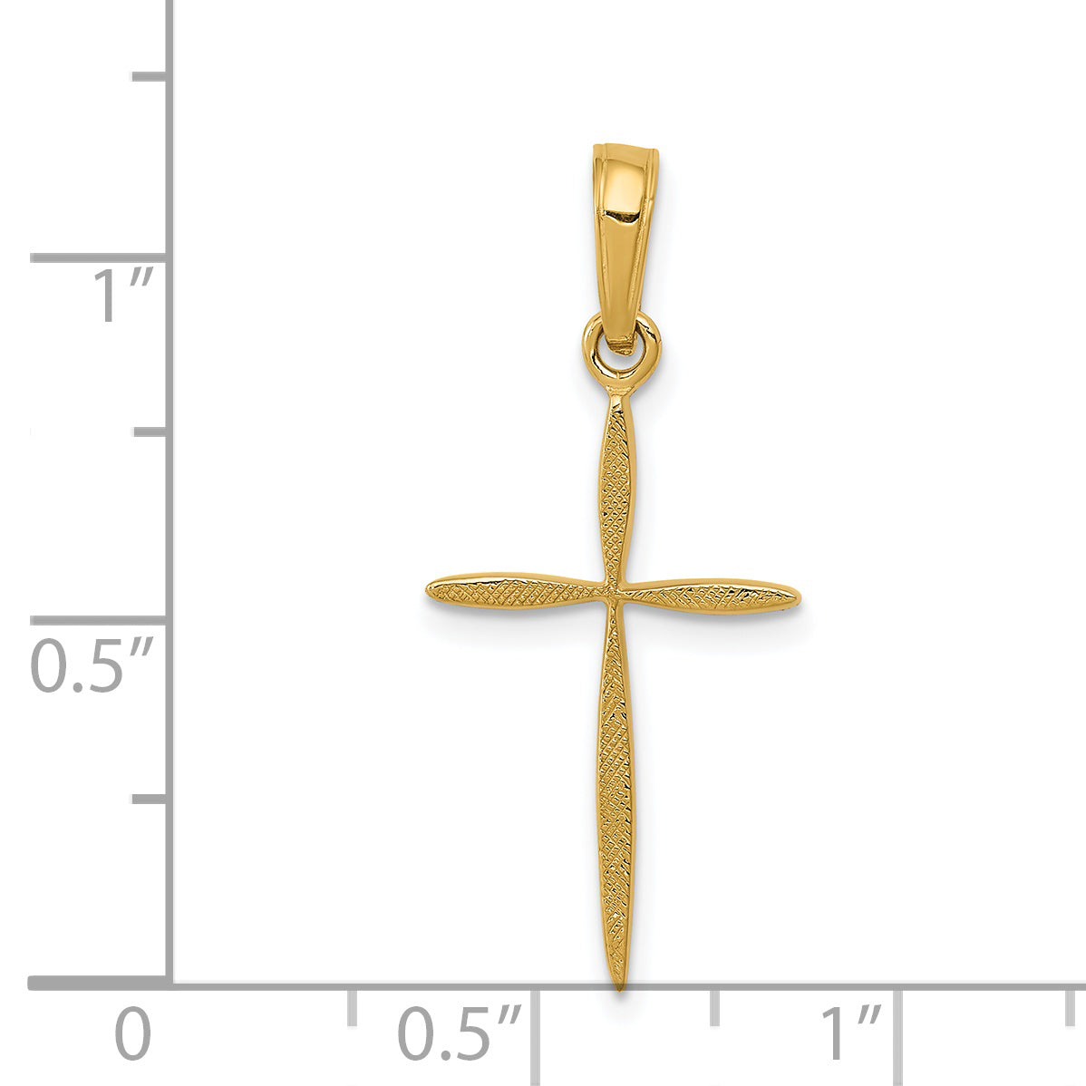 14K Polished Cross With Tapered Ends Pendant