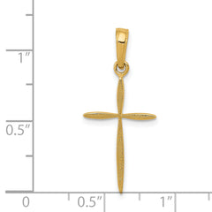 14K Polished Cross With Tapered Ends Pendant