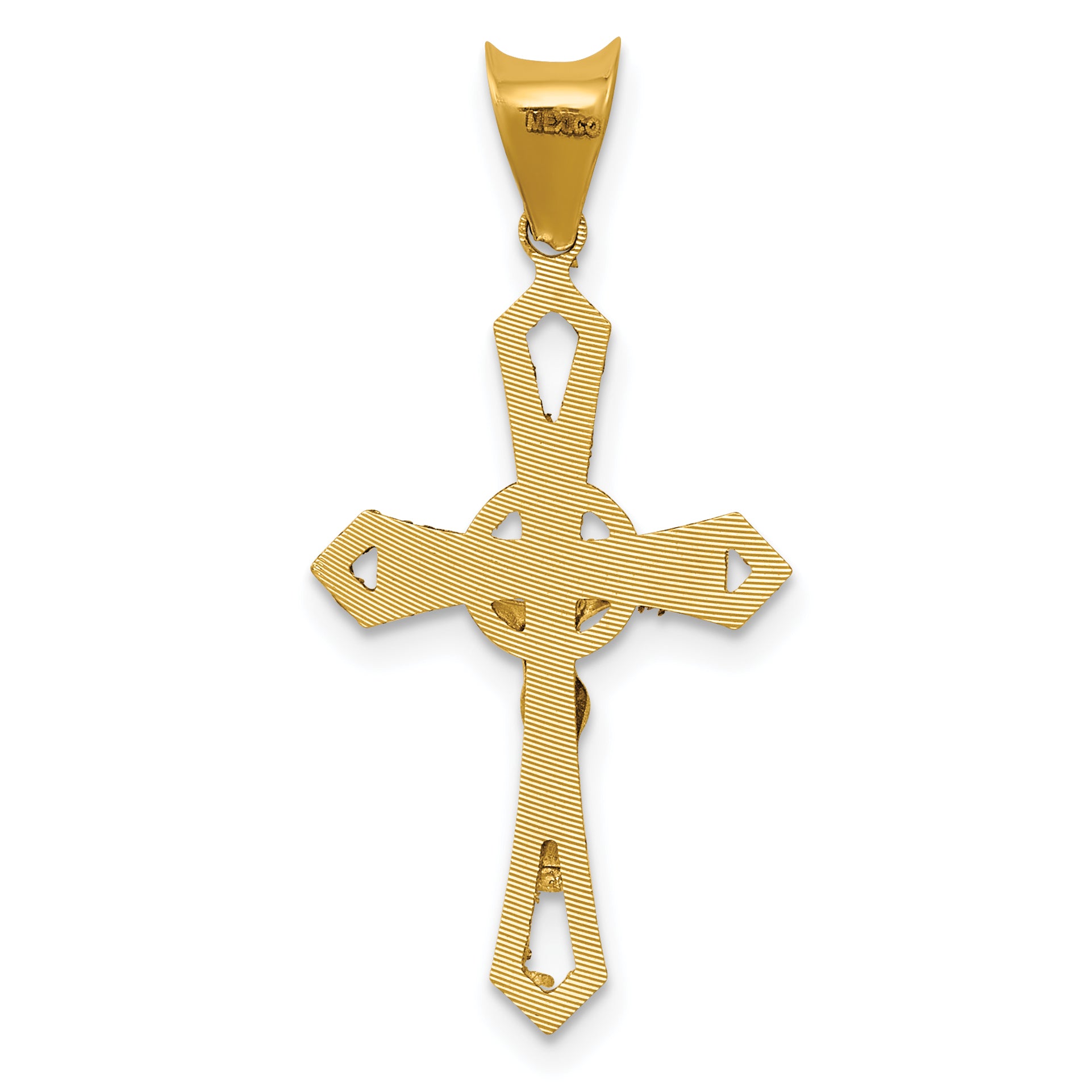 14K w/Rhodium Crucifix Cross Pendant