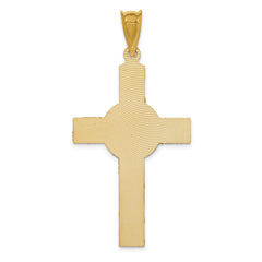 14K Two-Tone Gold Iona Crucifix Pendant with Rose and White Rhodium