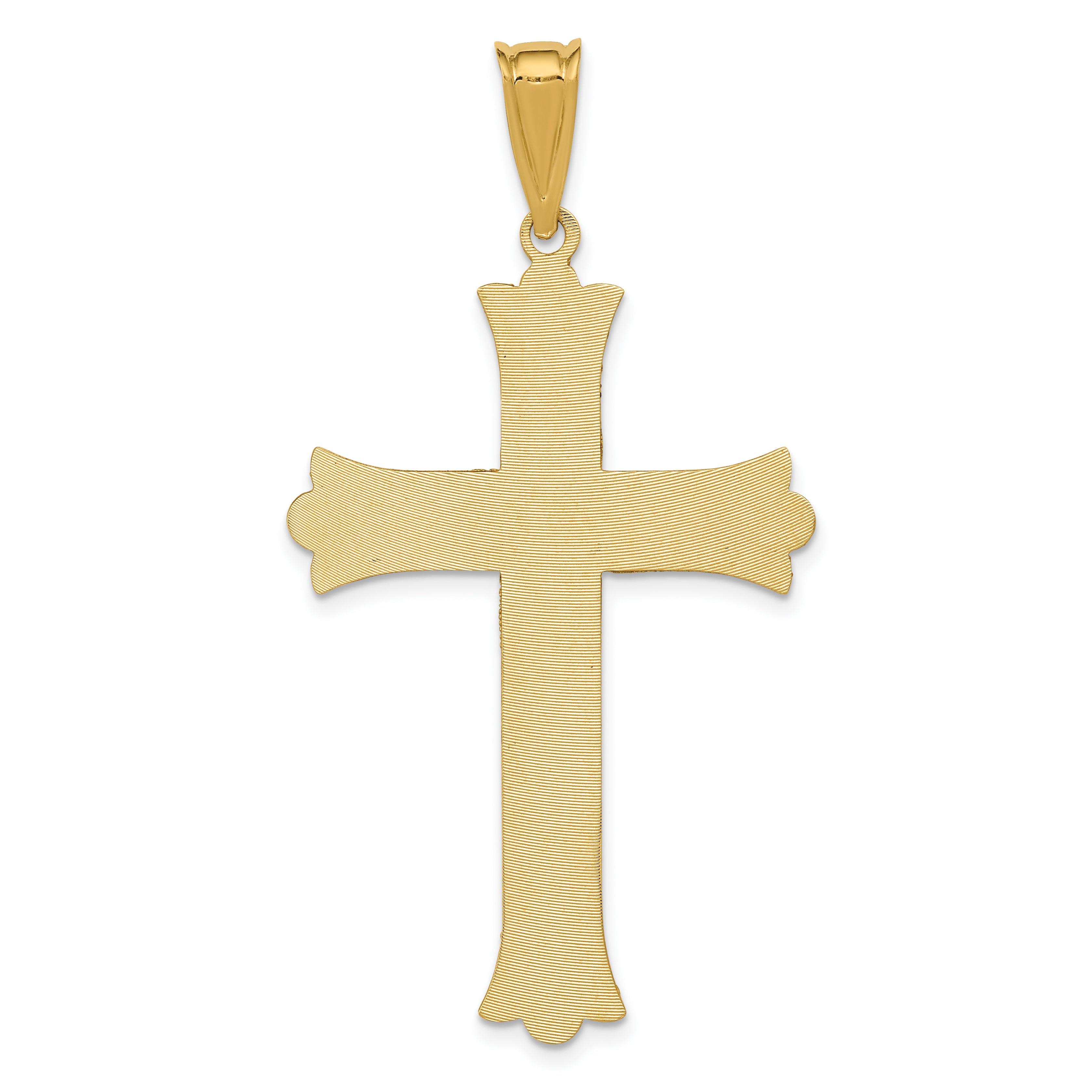 14K Two-Tone Gold Crucifix Pendant with Polished Satin Finish Elegant Religious Jewelry