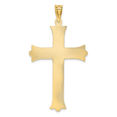 14K Gold Crucifix Cross Pendant with Polished, Satin, and Diamond-Cut Finish