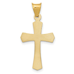 14k Polished Satin and D/C Crucifix Pendant