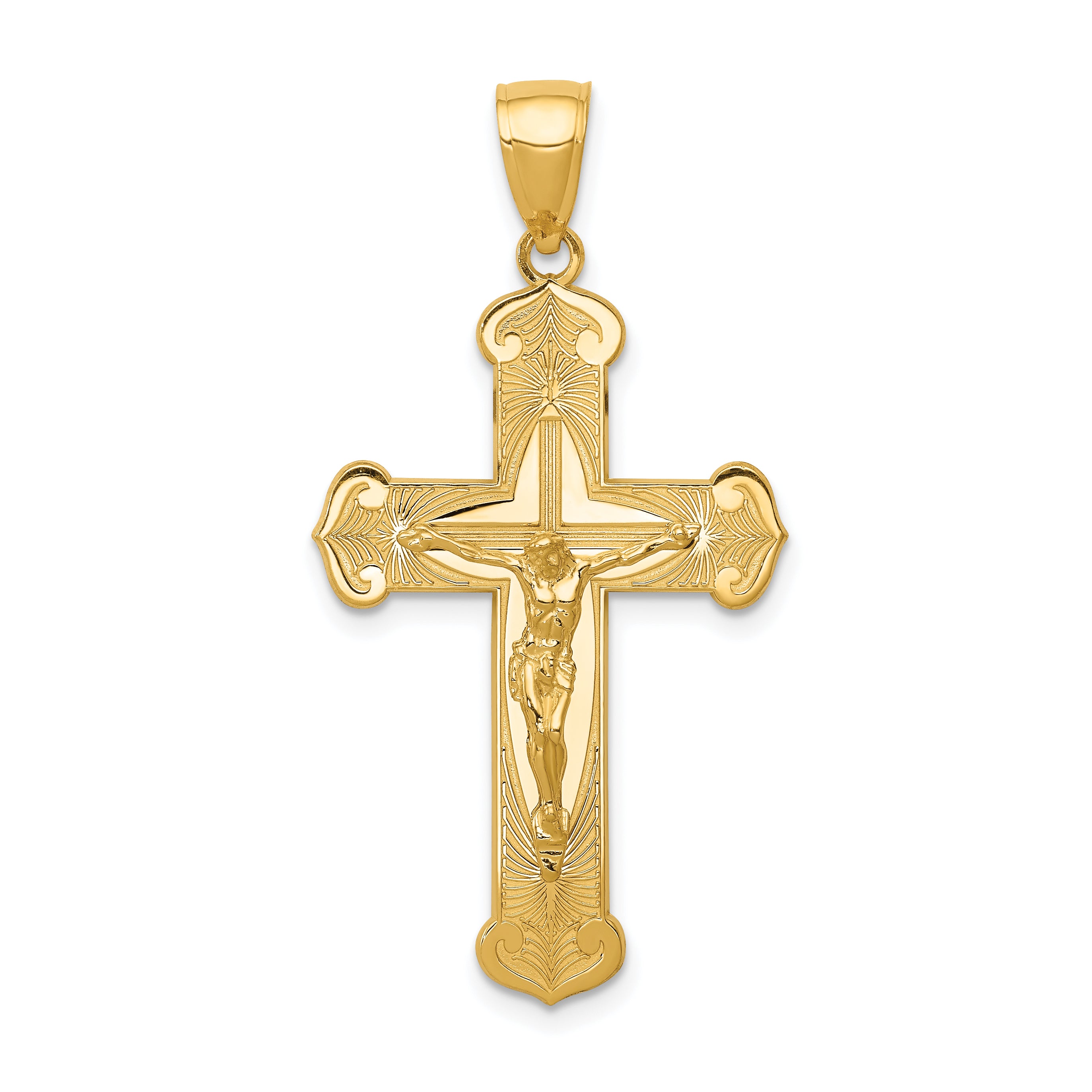 14K Polished Crucifix Pendant