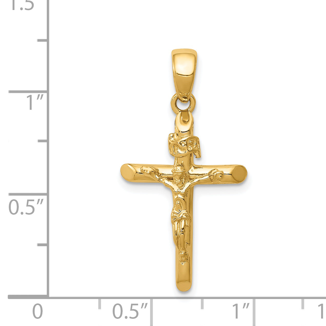 14K Polished Crucifix Cross Pendant