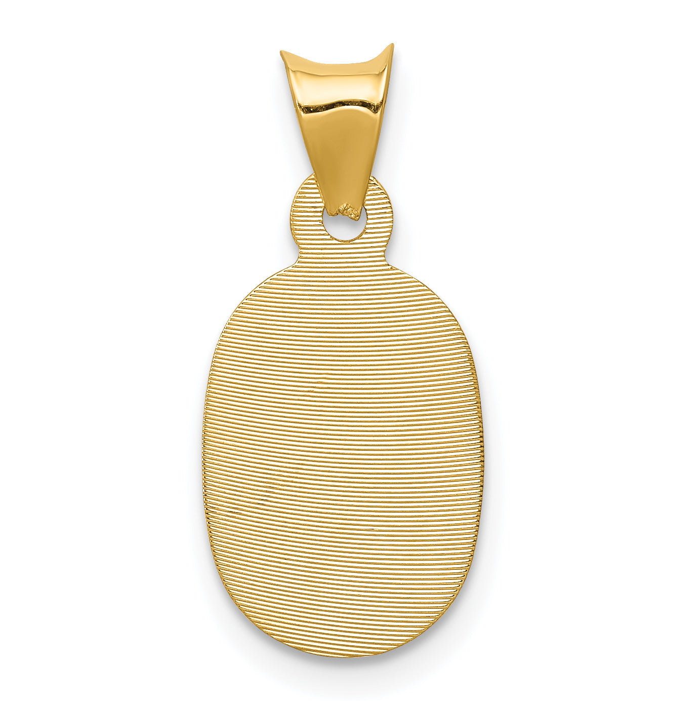 14K Polished D/C Corpus Oval Pendant