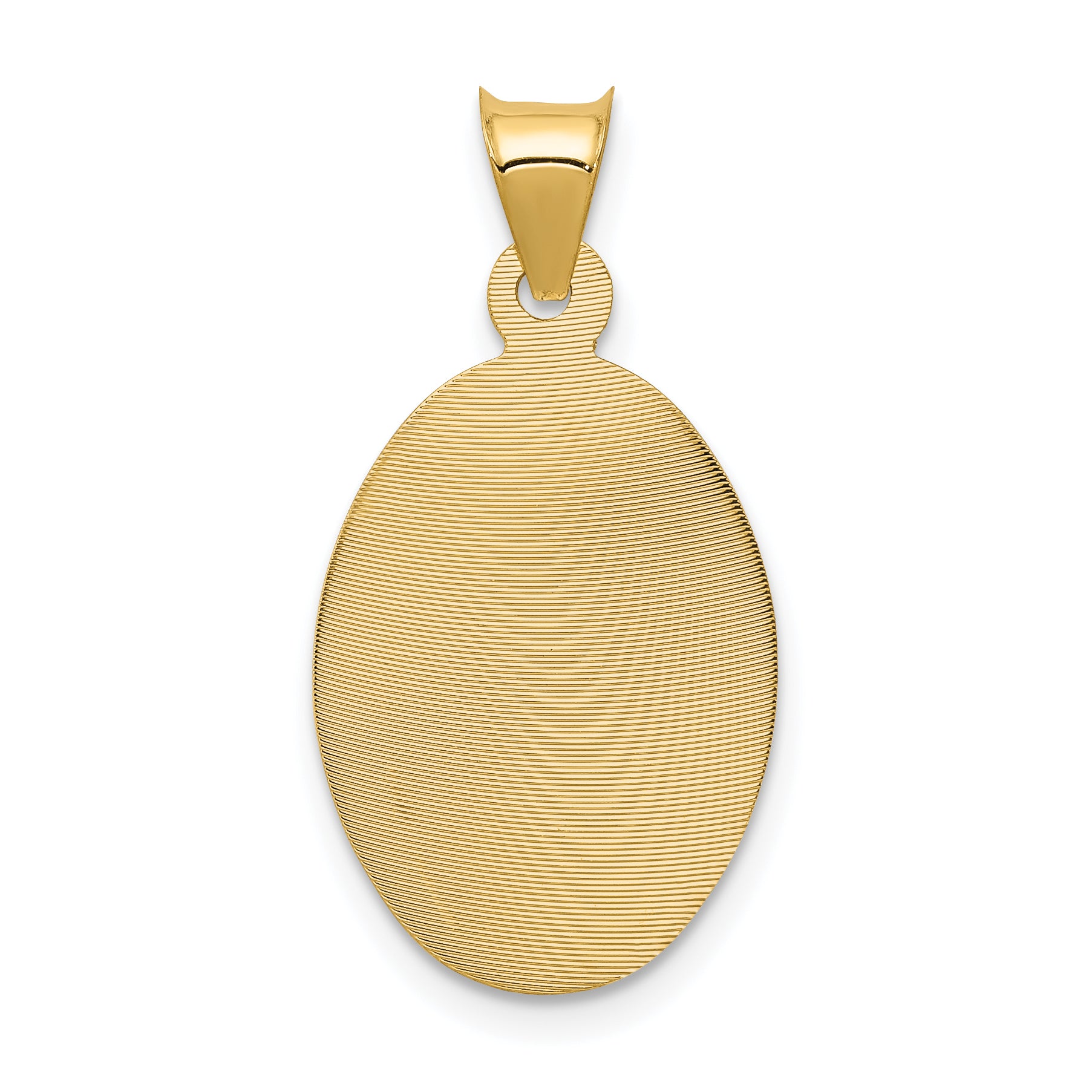 14K Gold Two-Tone Oval Pendant with Rose & White Rhodium Accent