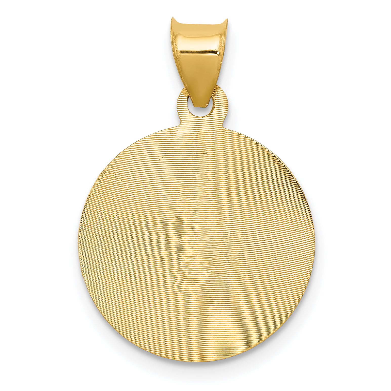 14K Gold Two-Tone Circle Pendant with Rose and White Rhodium Detailing