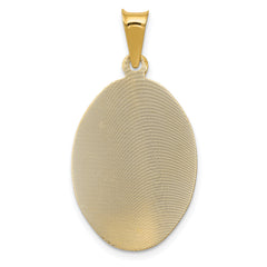 14K Gold Lady of Guadalupe Oval Pendant with Polished D/C Finish