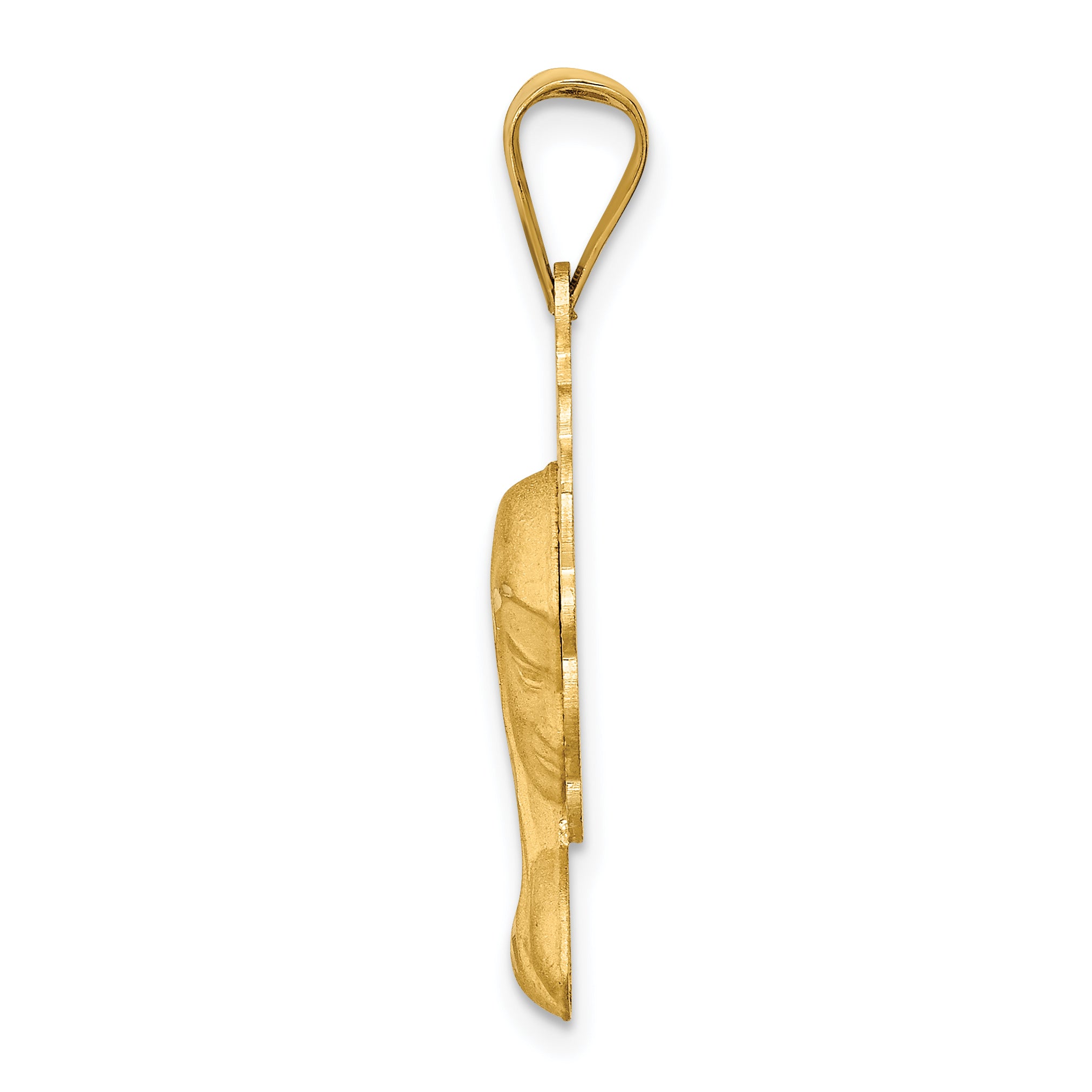 14K Gold Mary Pendant with Satin & Polished Finish - Elegant Charm from Sophia Jewelers