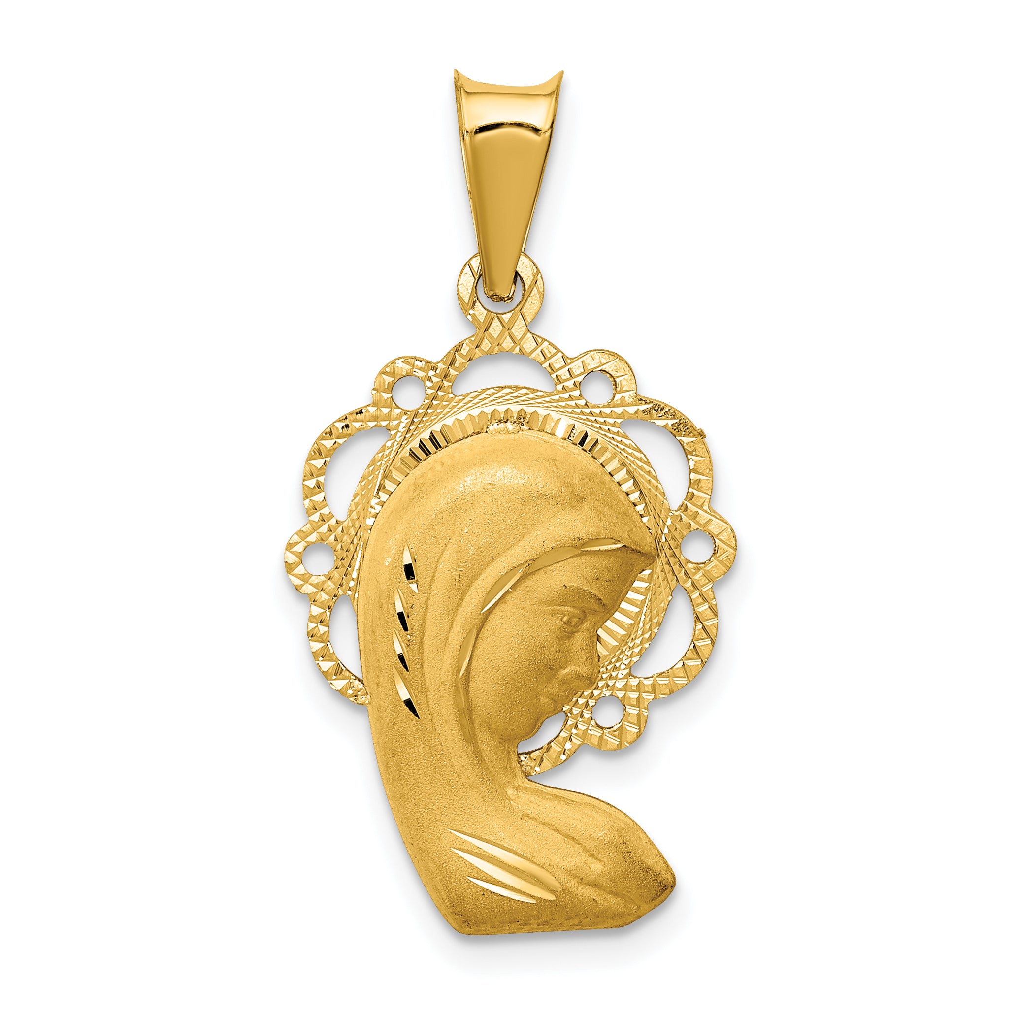 14k Satin and Polished Mary Pendant