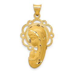 14k Satin and Polished Mary Pendant