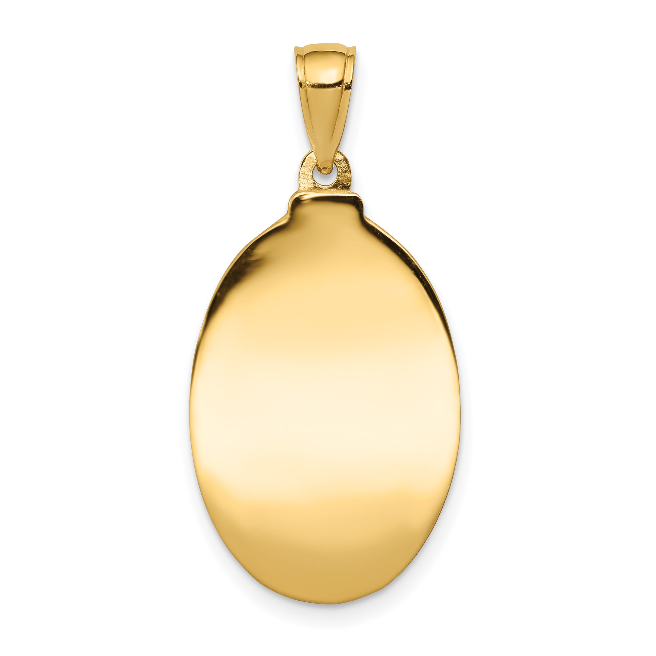 14K Gold Saint Anthony Oval Medal Pendant with Hollow Design