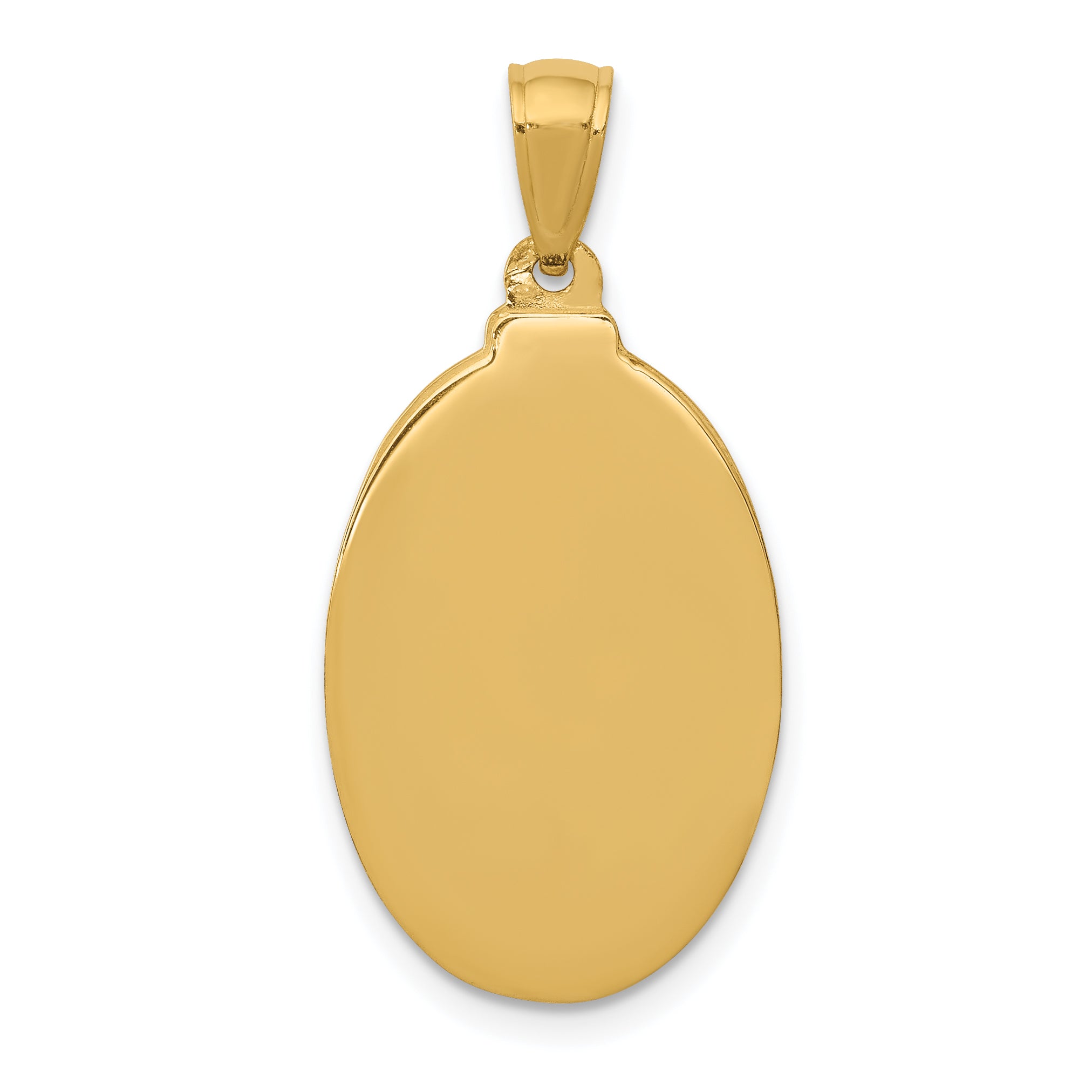 14K Gold Saint Theresa Oval Medal Pendant, Solid Casted Design