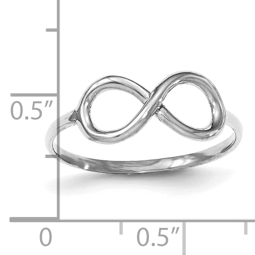 14K White Gold Polished Infinity Ring