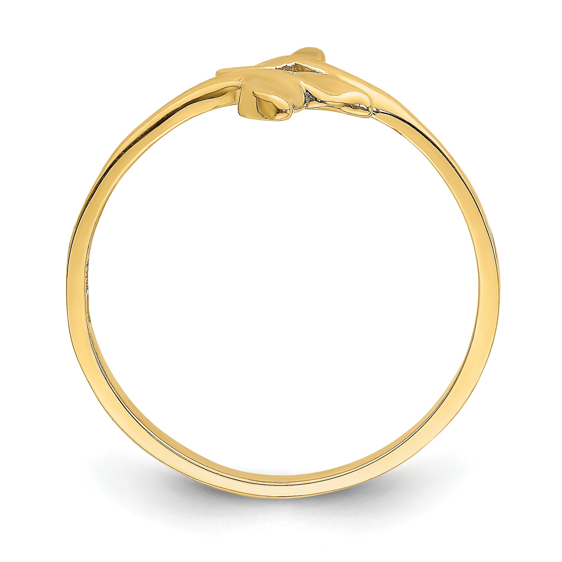 14K Gold Polished Double Whale Tail Ring