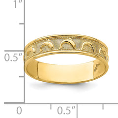 14K Gold Polished and Textured Dolphin Engraved Thumb Ring