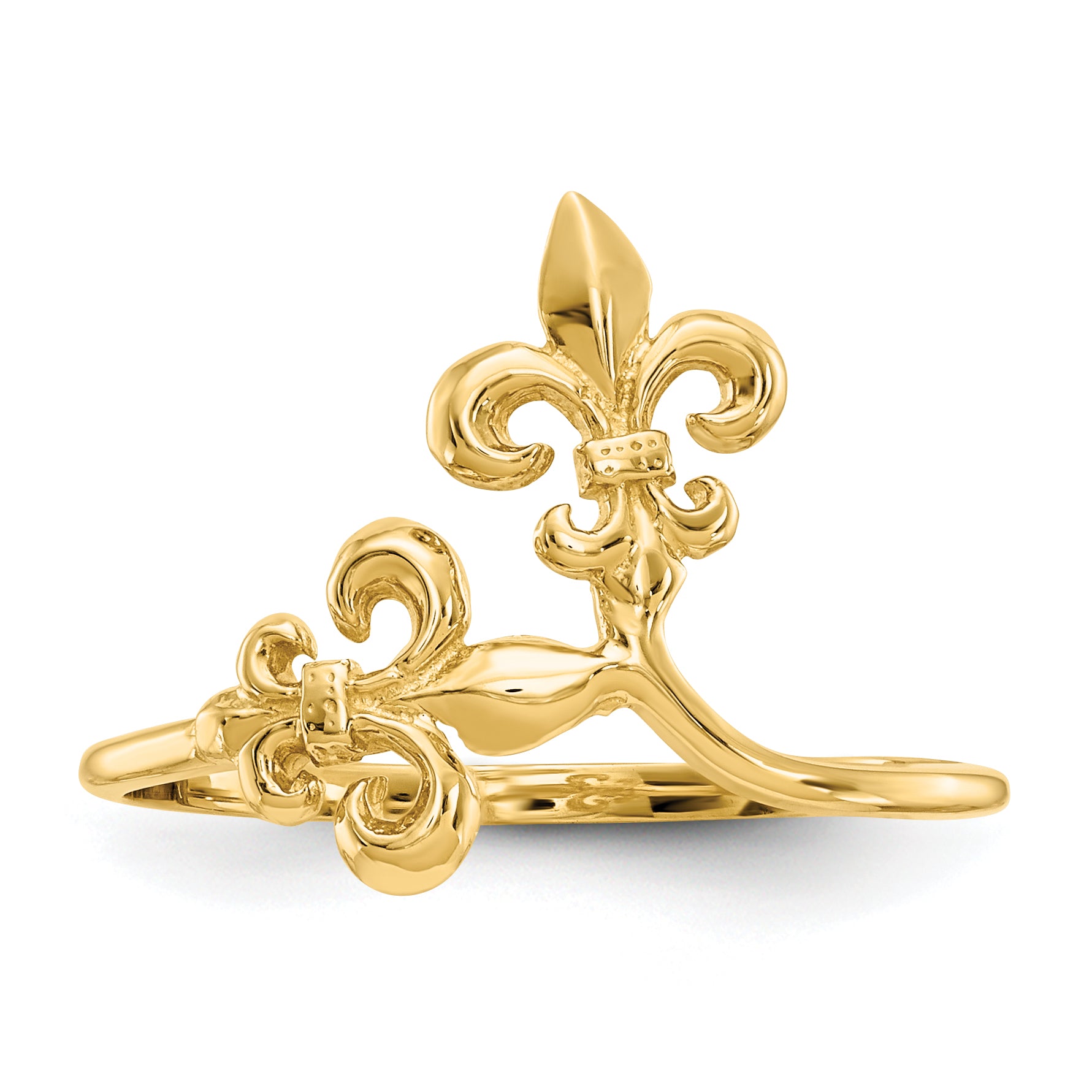 14k Polished Fleur De Lis Ring