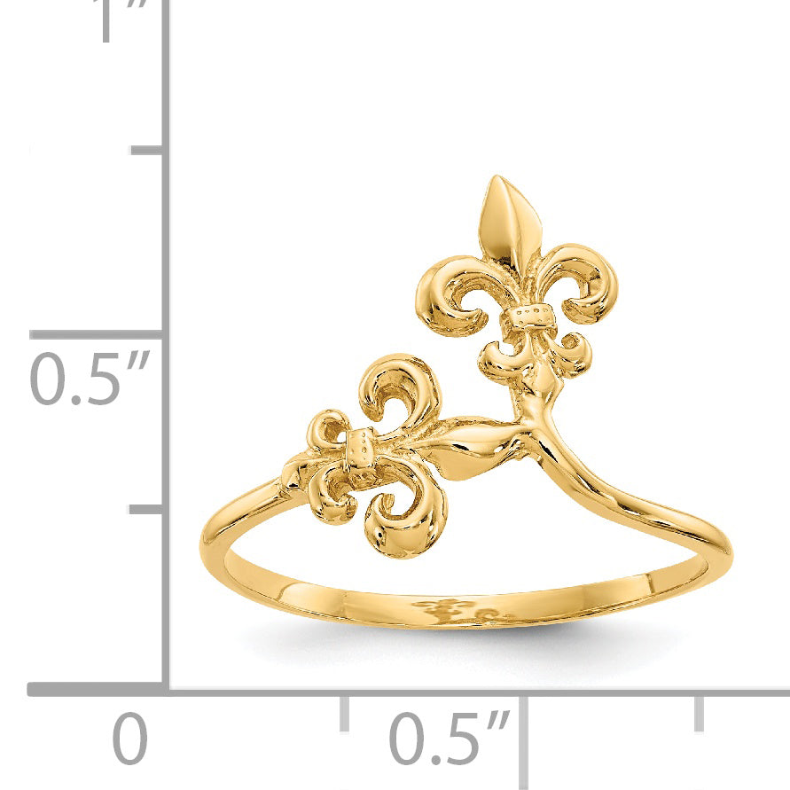 14k Polished Fleur De Lis Ring