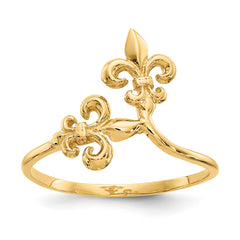 14k Polished Fleur De Lis Ring