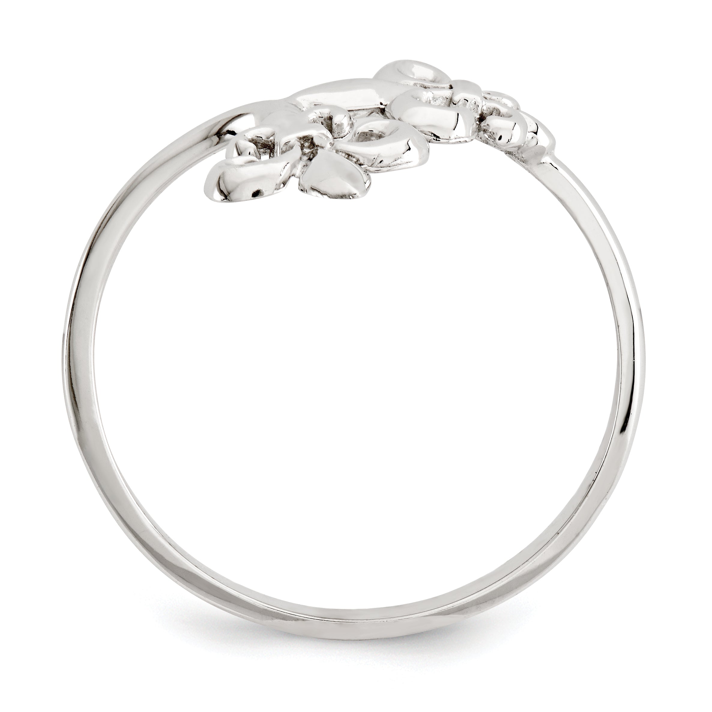 14k White Gold Polished Fleur De Lis Ring