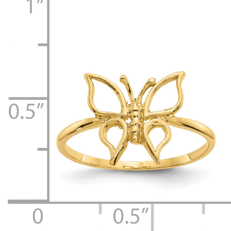 14k Polished Butterfly Ring