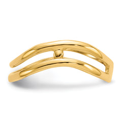 14K Gold Polished Double Wave Fashion Thumb Ring