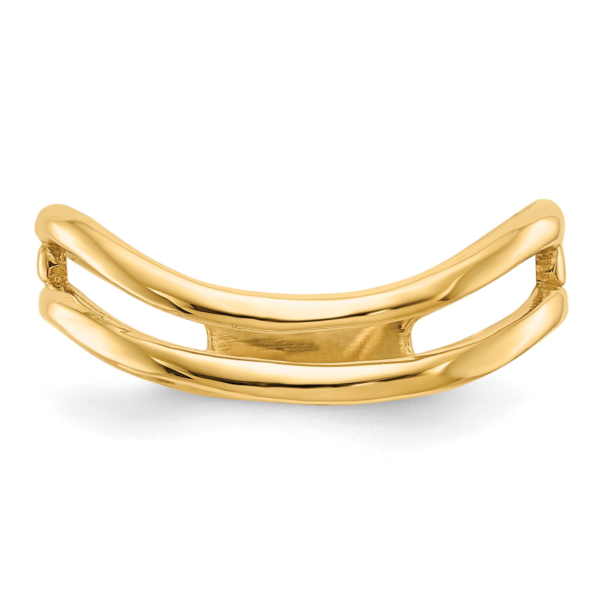 14K Gold Polished Double Wave Fashion Thumb Ring