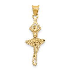 14K w/Rhodium Polished Moveable Dancer Pendant