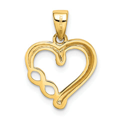 14K w/White Rhodium Infinity Heart Pendant