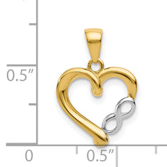 14K w/White Rhodium Infinity Heart Pendant