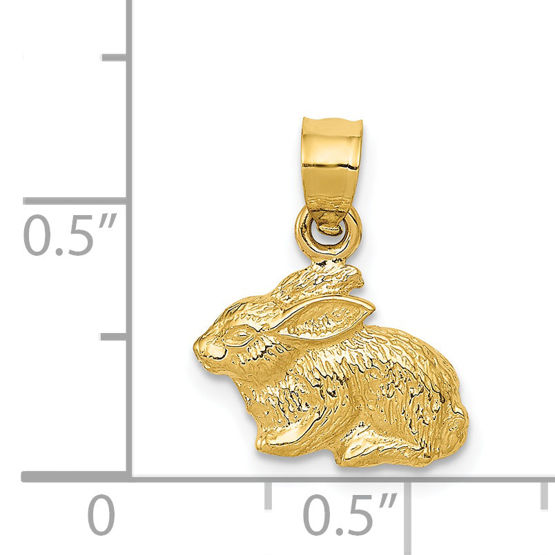 14k Polished Rabbit Pendant