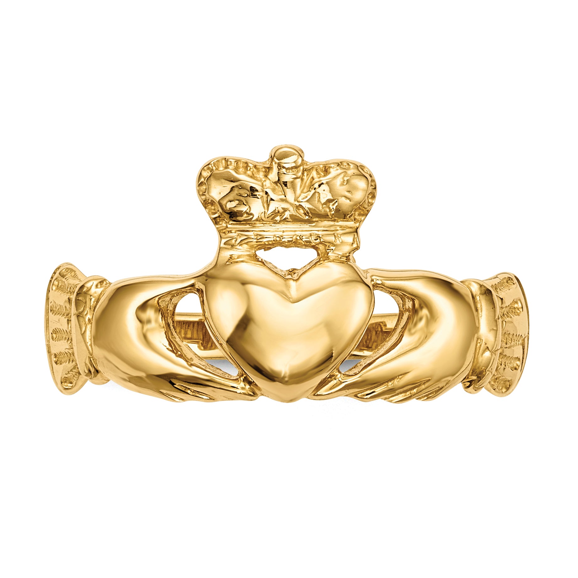 14k Polished Claddagh Ring