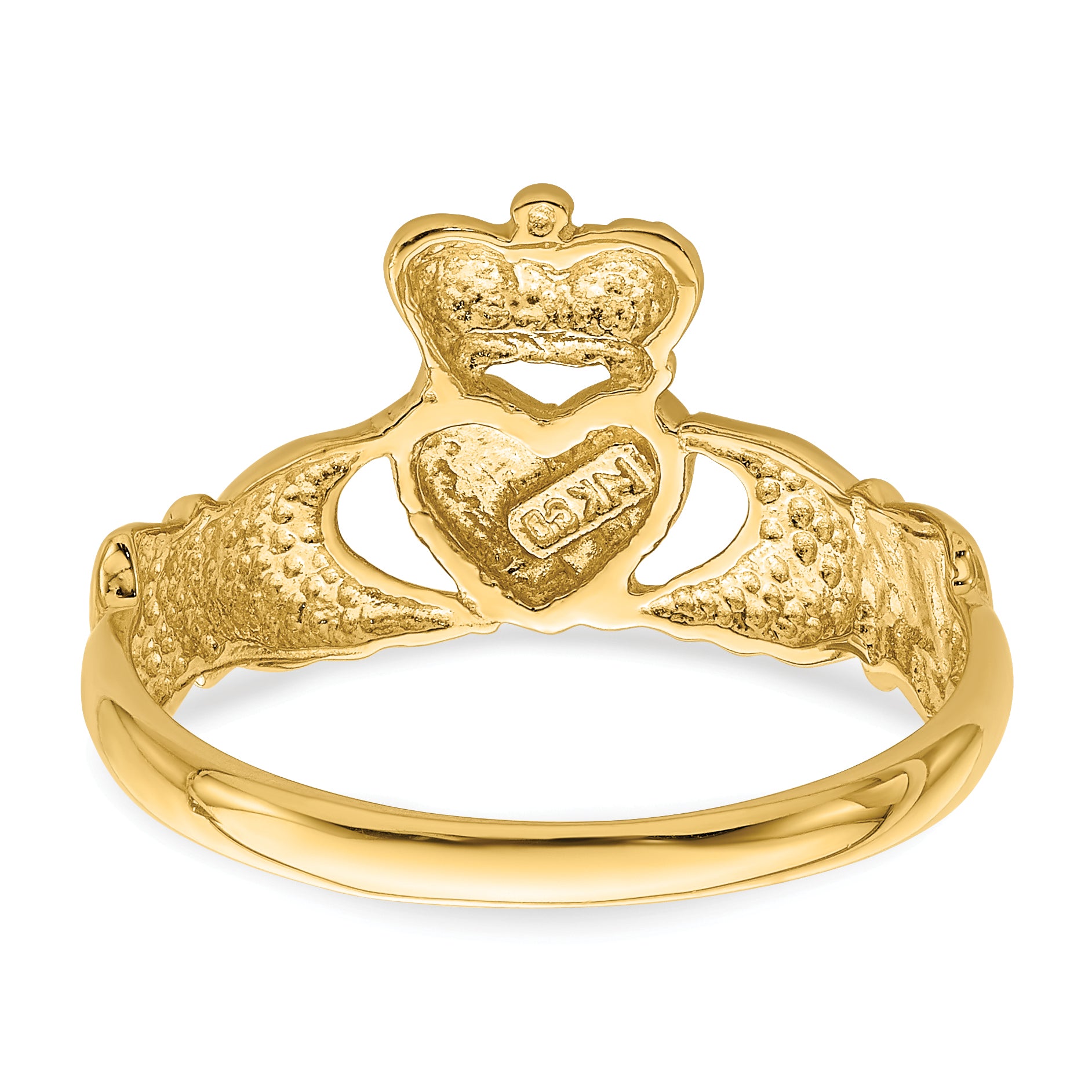 14k Polished Claddagh Ring