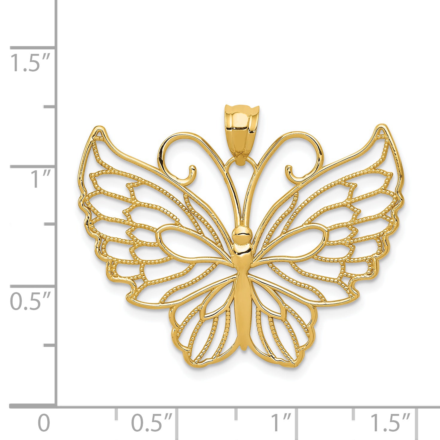 14k Polished Butterfly Pendant